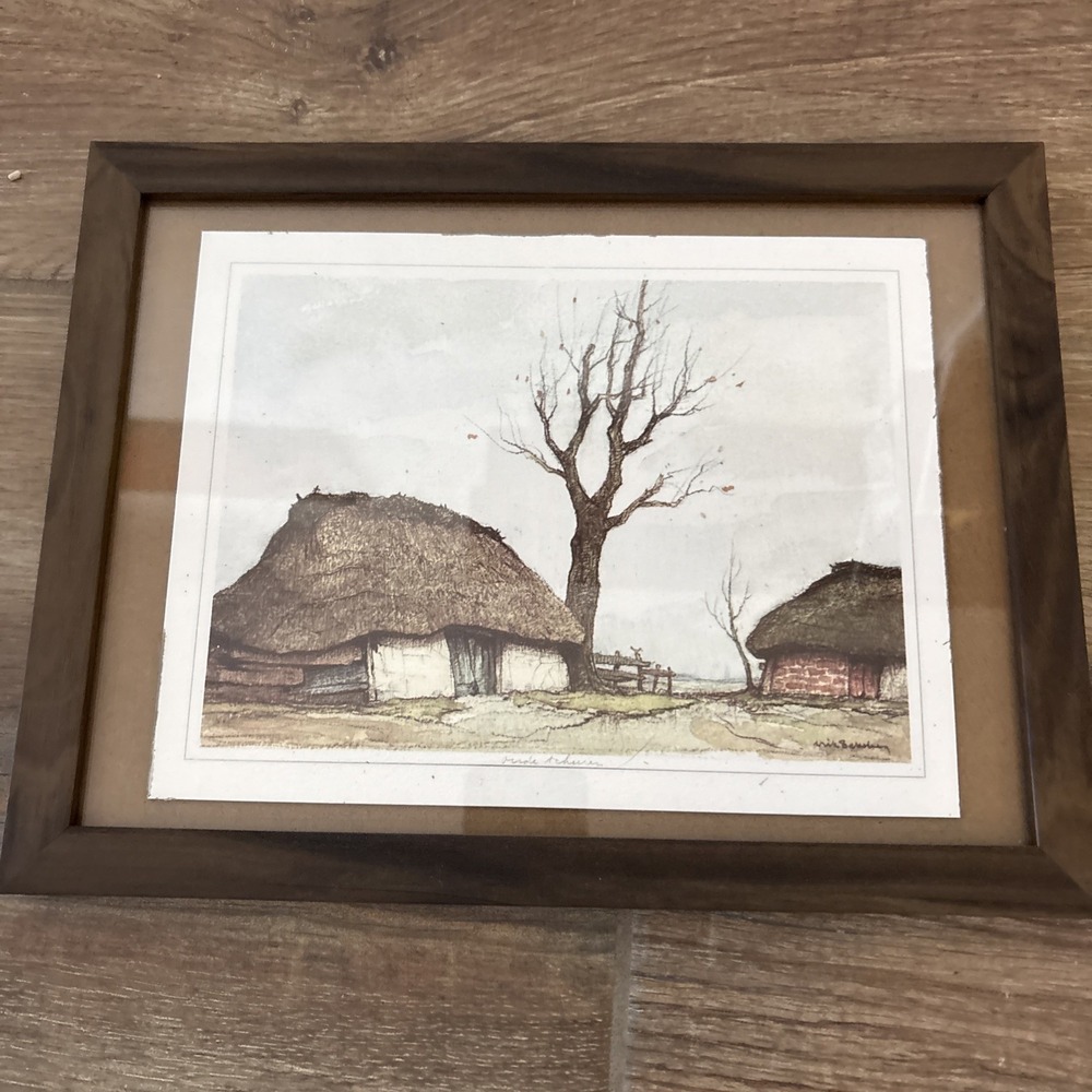 Vintage Framed‎ DIRK BAKSTEEN Belgium Artist Signed Watercolor Print